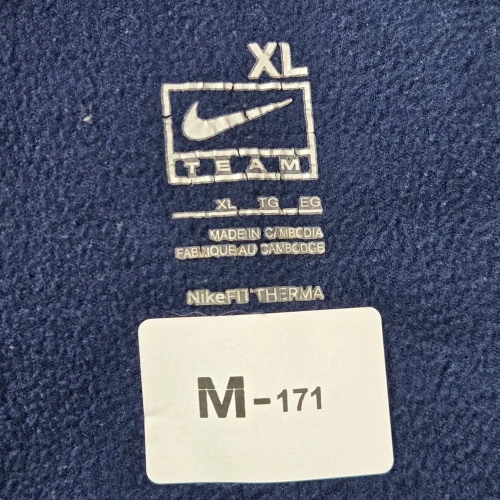 Nike Men Sweatshirt XL‎ Navy Swoosh Logo Nikefit Therma Zipper Long Sleeve